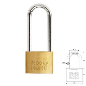 Candado Latón Arco Largo Llaves Iguales Nº2 WOLFPACK